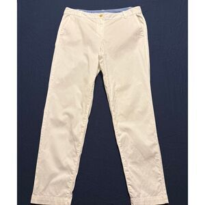 Talbots Weekend Chino White Pants | Classic Cotton Stretch Straight Leg | Size 8